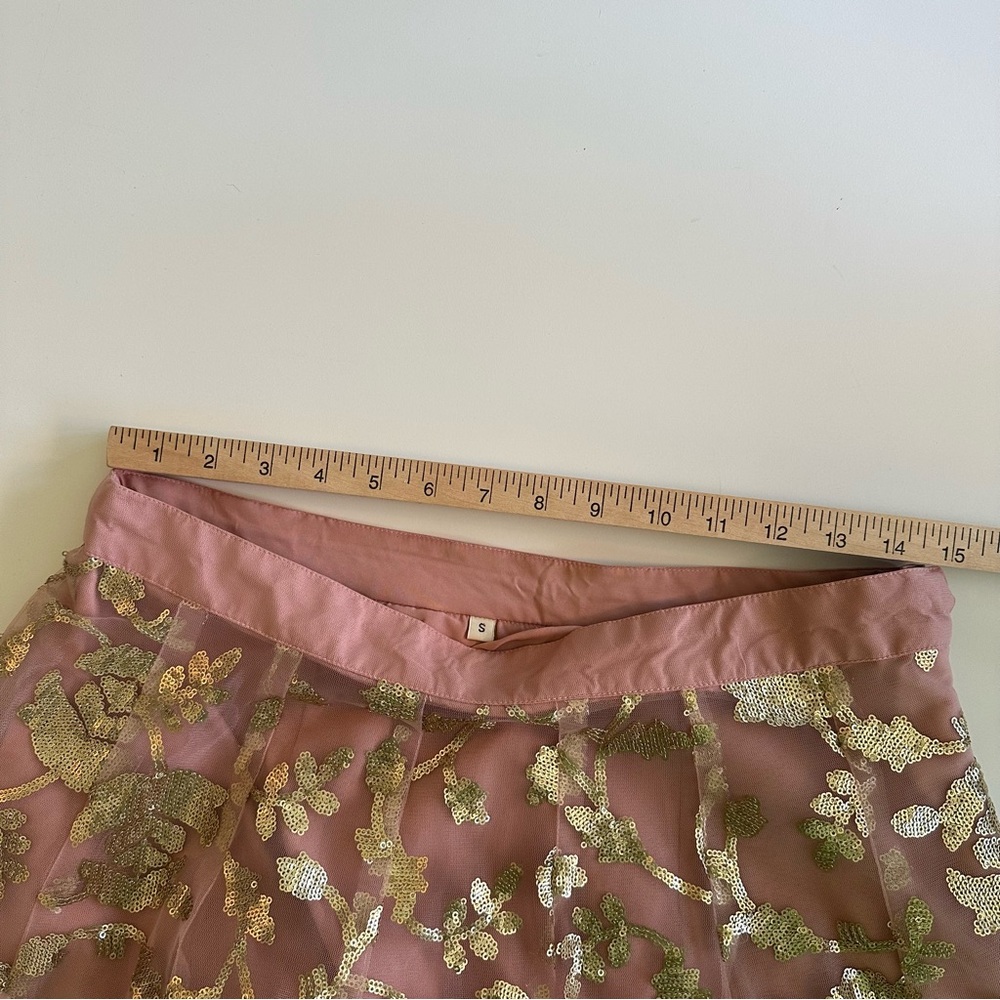 Blush Embroidered Indian Wedding Two Piece Dress with Gold Accents - Picture 10 of 16